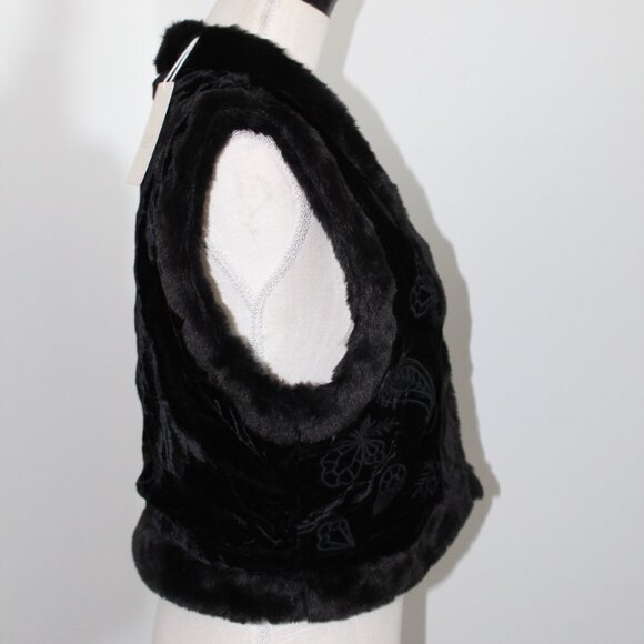 NWT Johnny Was 3J Workshop Biya JWLA Rachella Vest Bethanie Faux Fur Velvet M - Picture 8 of 8